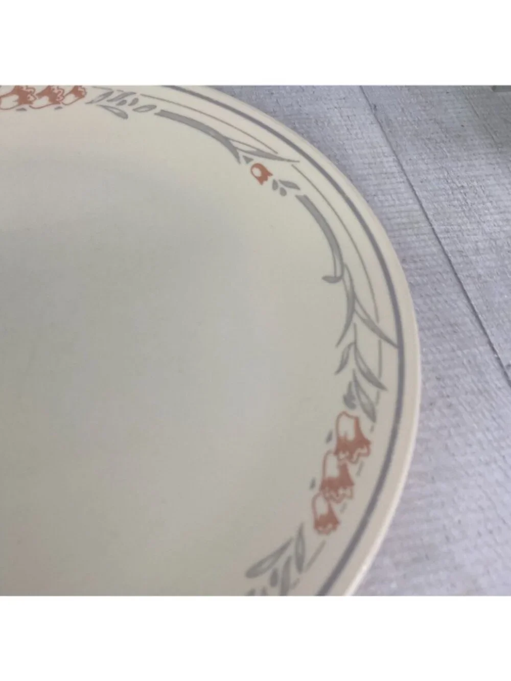 80's Corelle By Corning ROSE Tulip Pink Flowers Sandstone Dinner Plates Set of 6